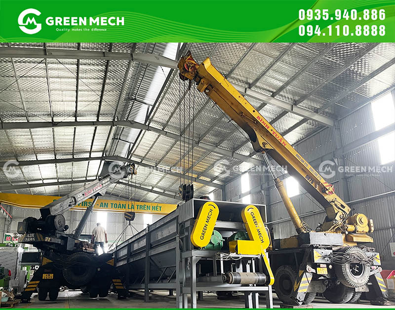 Đưa máy ra khỏi xưởng và vận chuyển đến Bình Phước