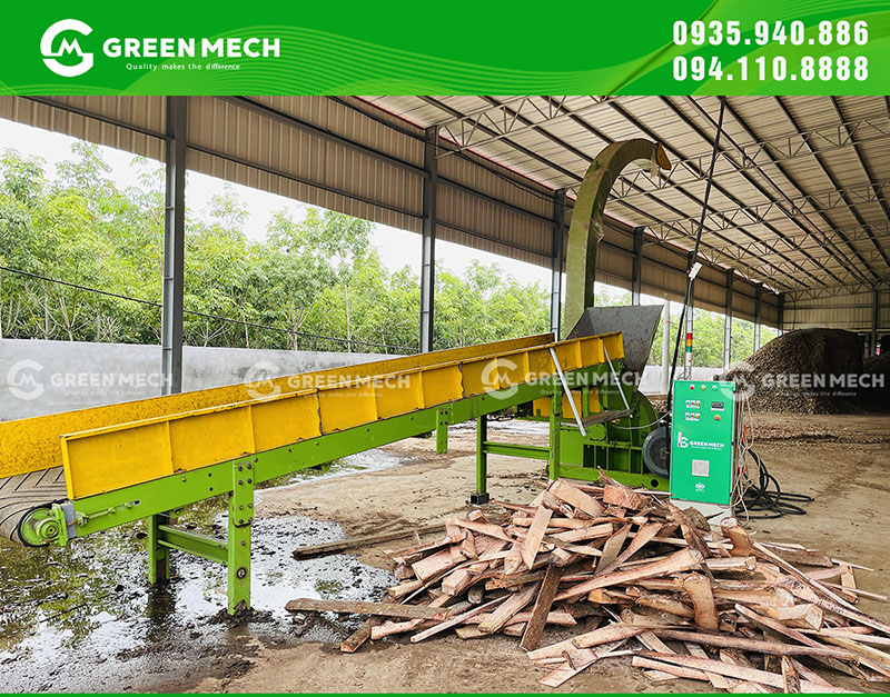 Máy băm gỗ GREEN MECH chất lượng cao, sản xuất dăm gỗ nhanh chóng